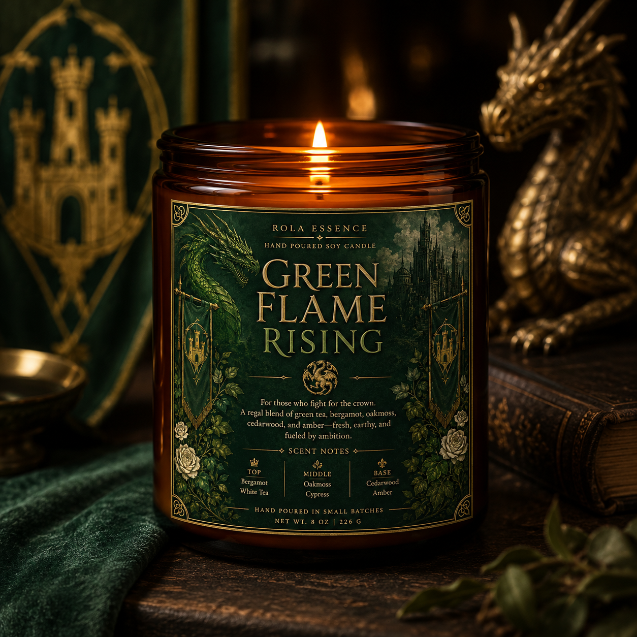 Green Flame Rising - House of the Dragon Candle