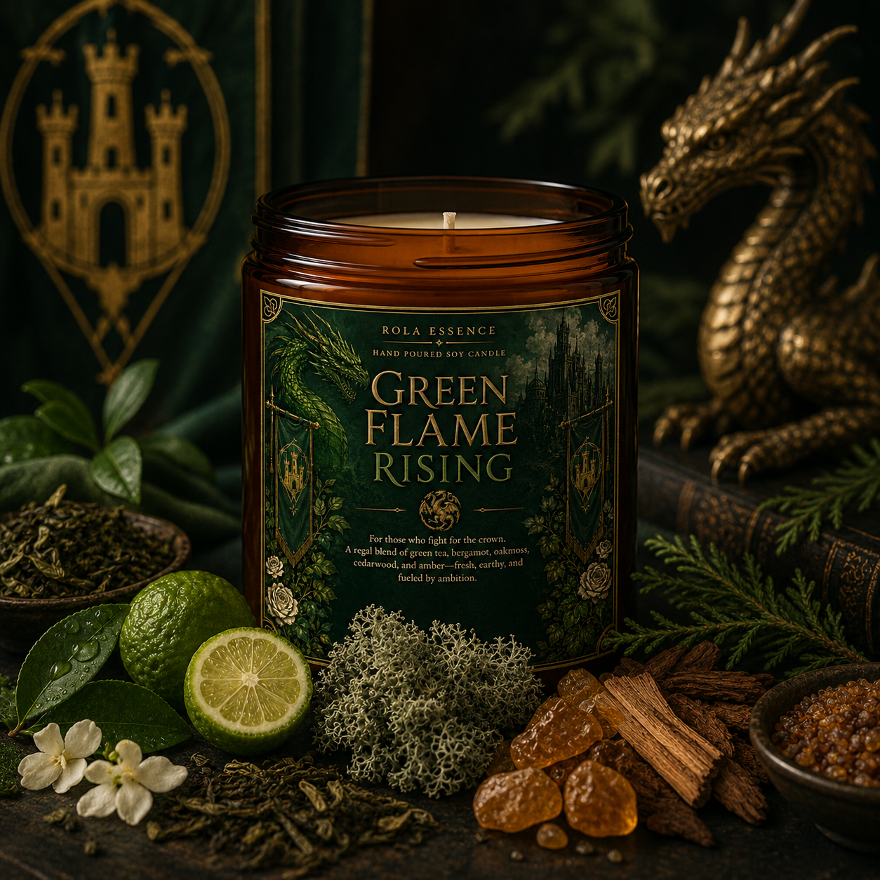 Green Flame Rising - House of the Dragon Candle
