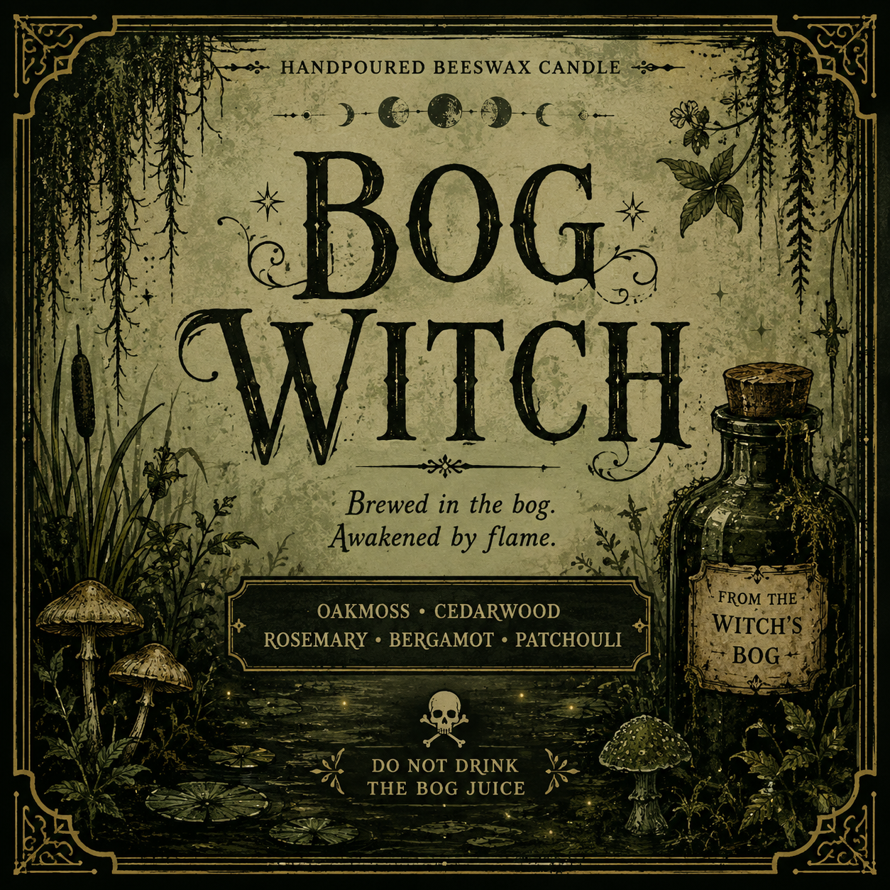 Bog Witch Beeswax Candle