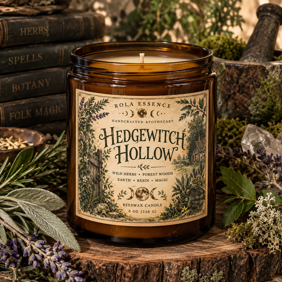 Hedgewitch Hollow Beeswax Candle | Where Wild Magic Takes Root.