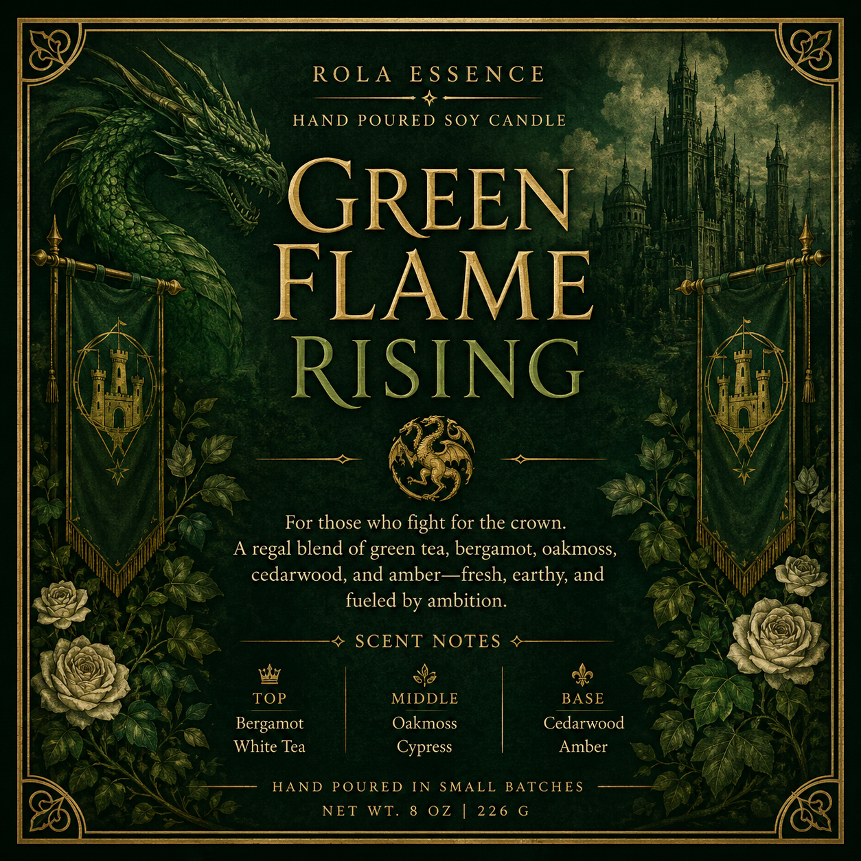 Green Flame Rising - House of the Dragon Candle