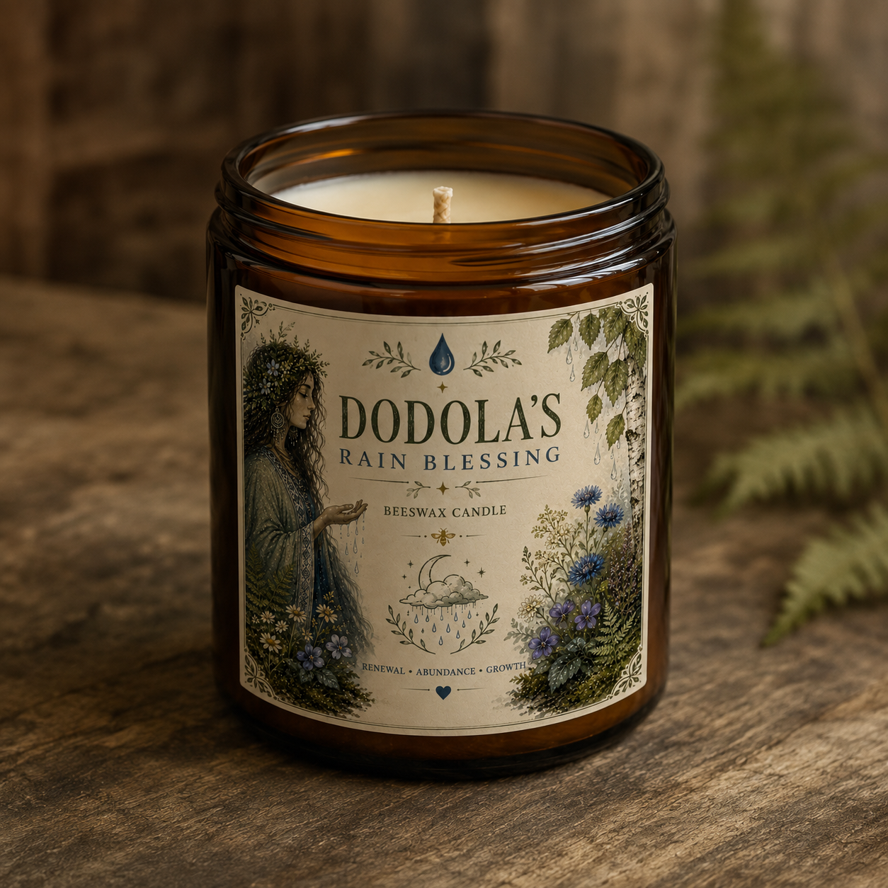 Dodola’s Rain Blessing Beeswax Candle