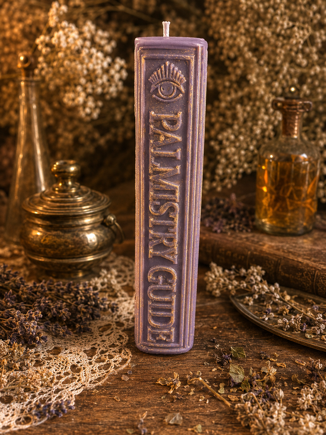 The Fortune Keeper | Palmistry Book Beeswax Candle