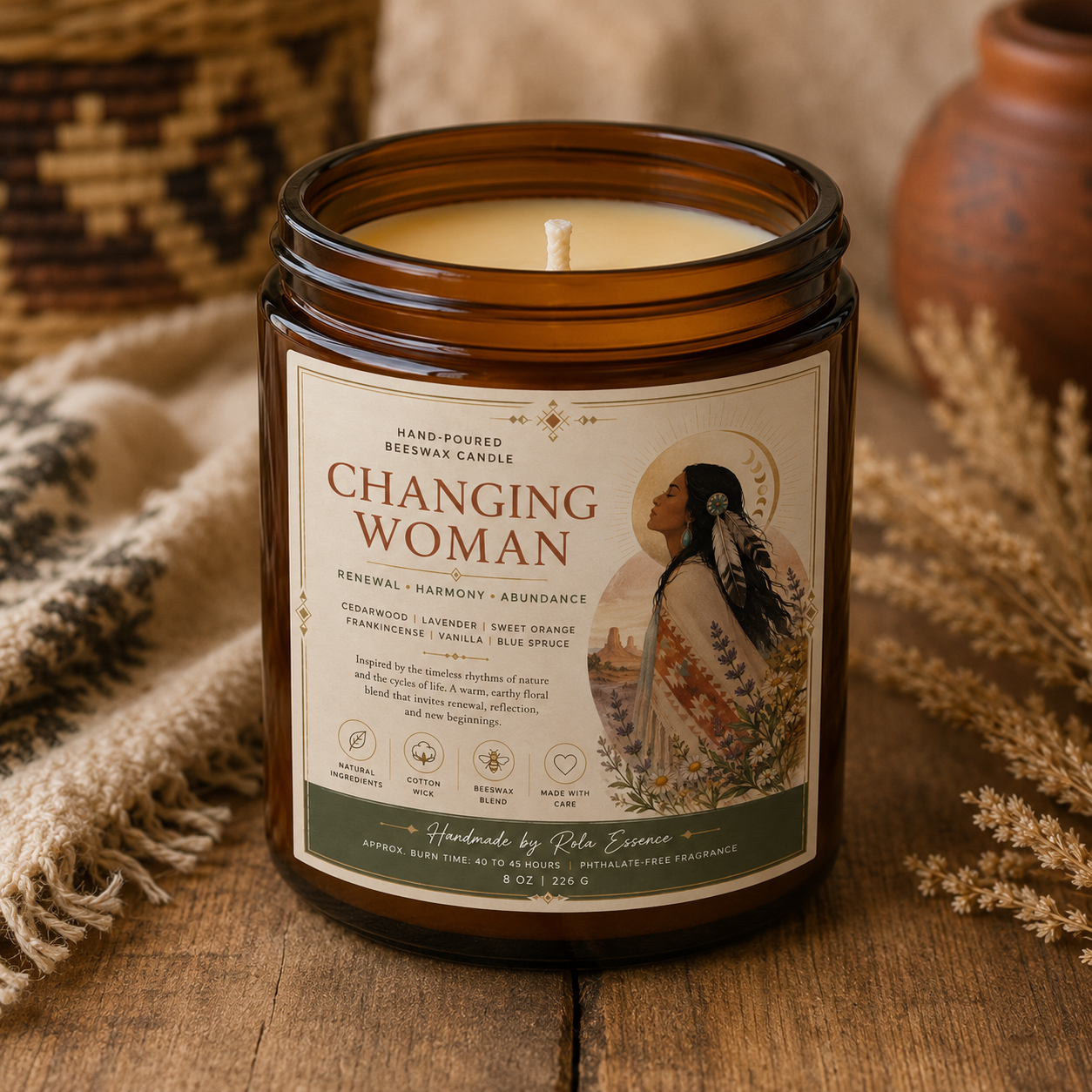 Changing Woman Goddess Beeswax Candle