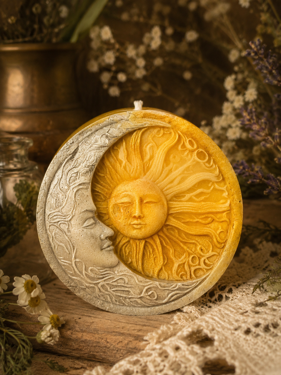 Sunspell & Moonlight | Celestial Beeswax Candle