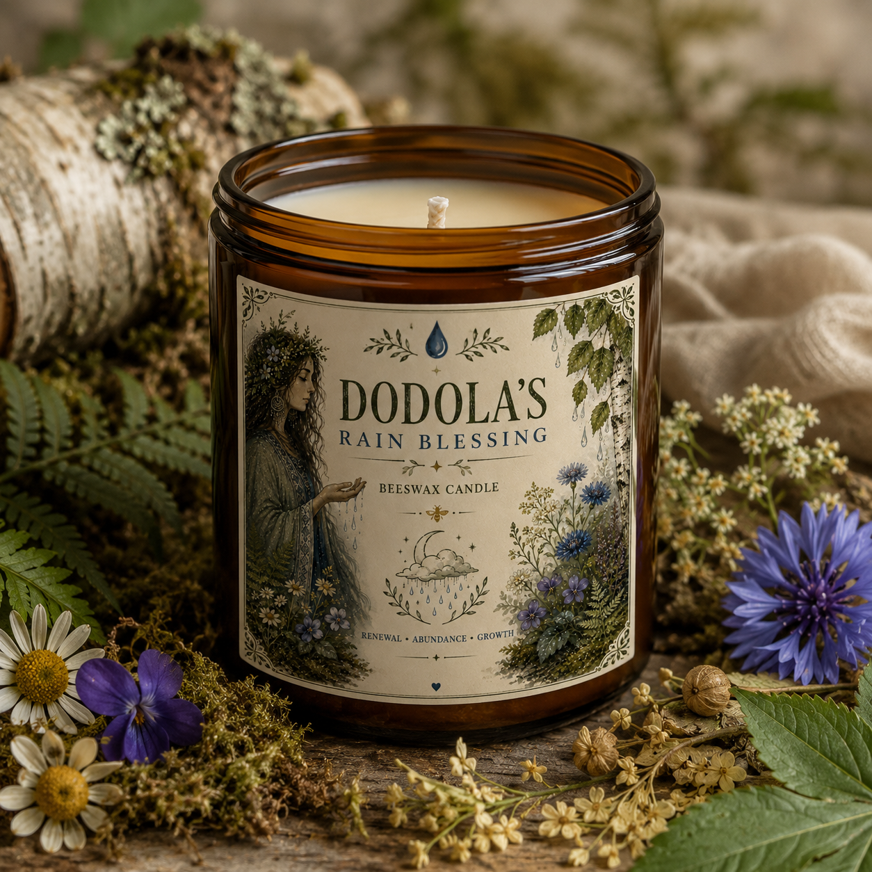 Dodola’s Rain Blessing Beeswax Candle