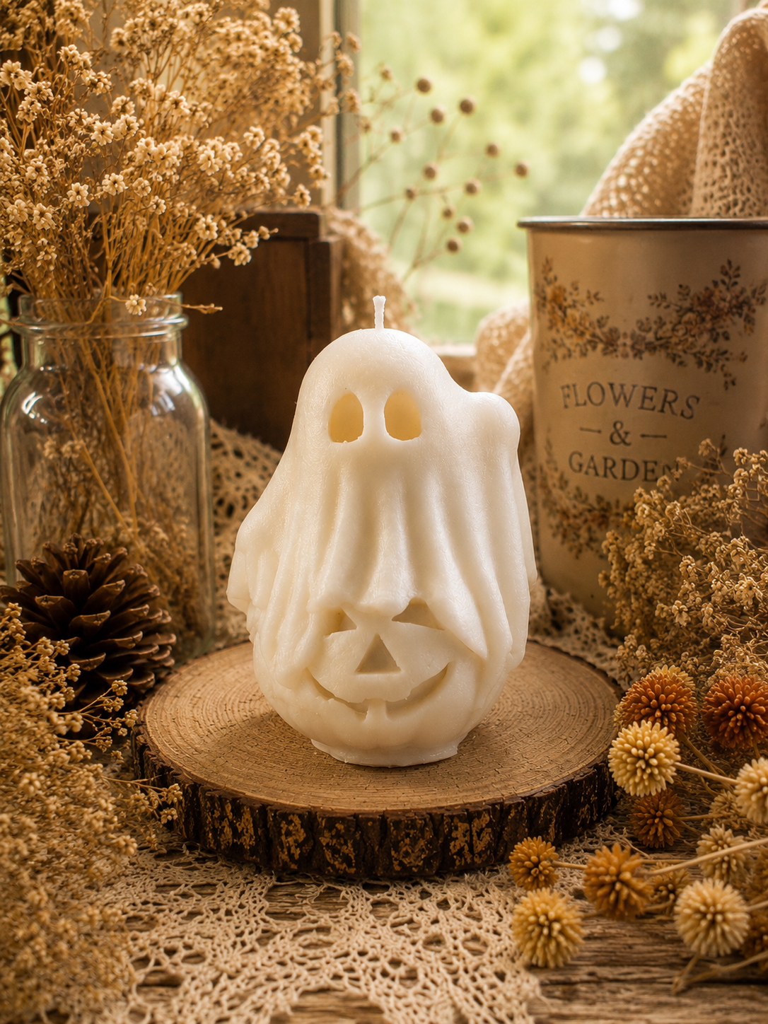 Pumpkin Veil Beeswax Candle