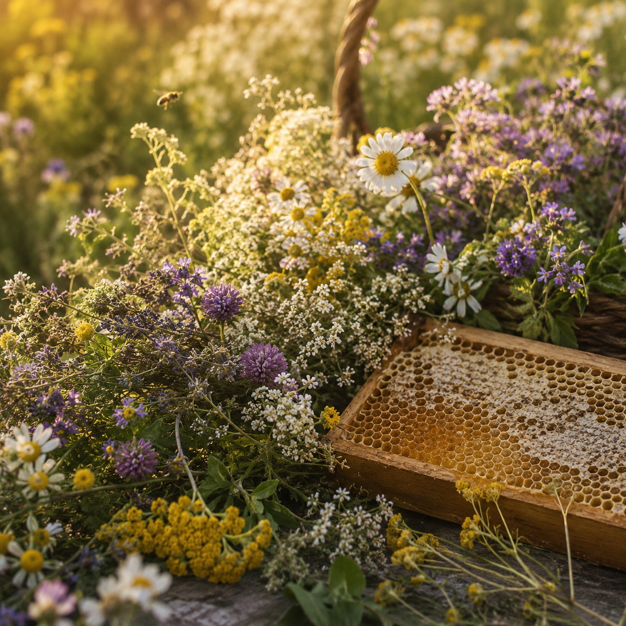 Honeycomb Meadow Beeswax Candle - Where Wildflowers Hum