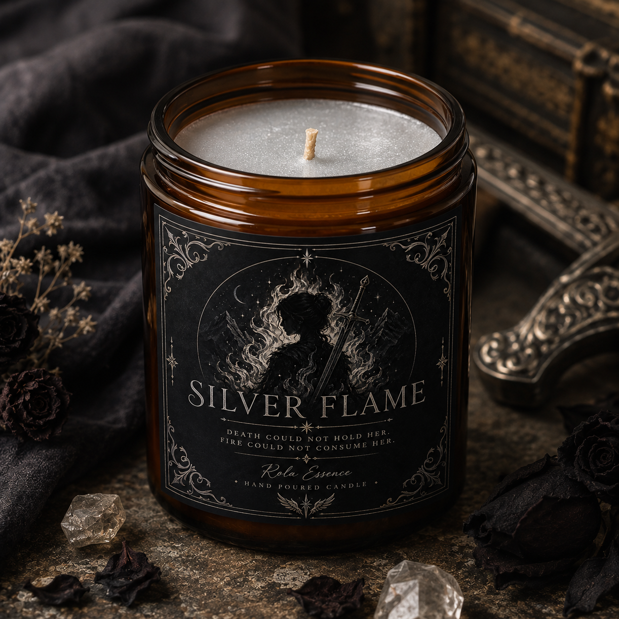 Silver Flame Beeswax Candle | Inspired by Nesta Archeron
