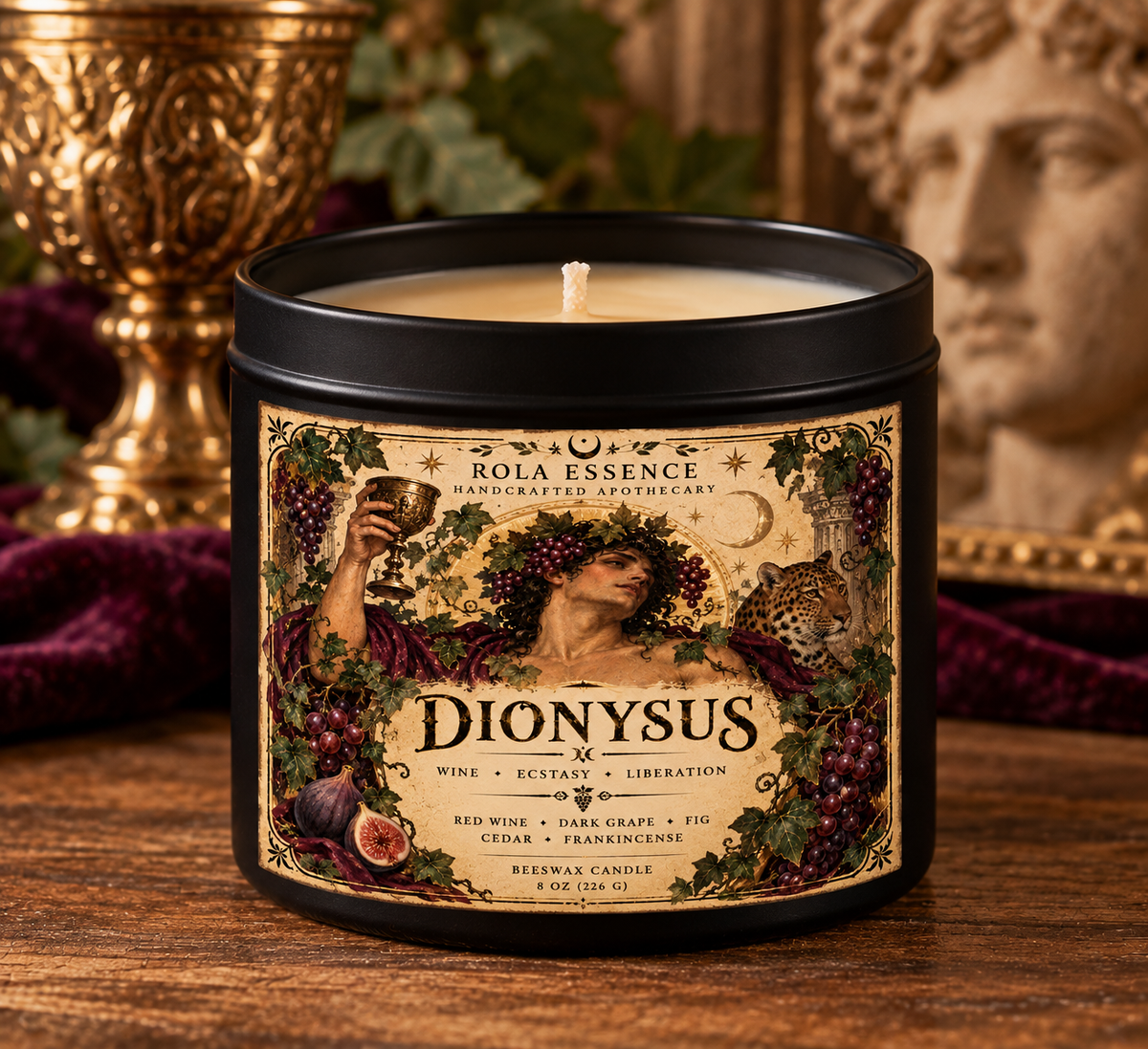 Dionysus Beeswax Candle - The Divine Reveler