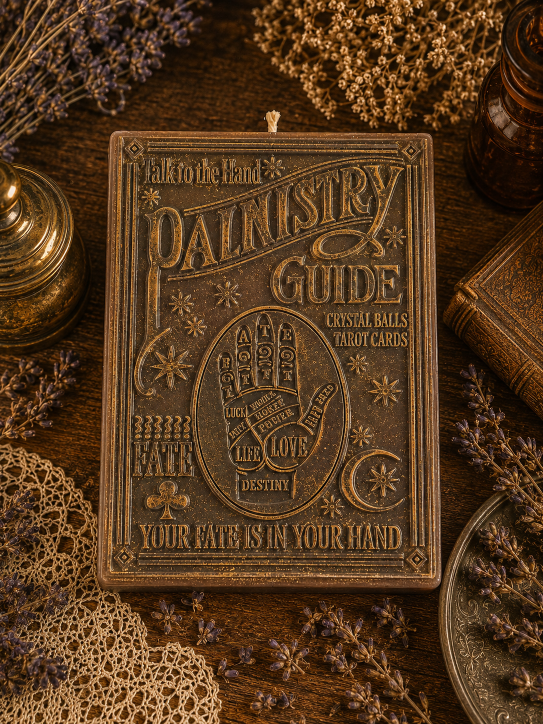 The Fortune Keeper | Palmistry Book Beeswax Candle