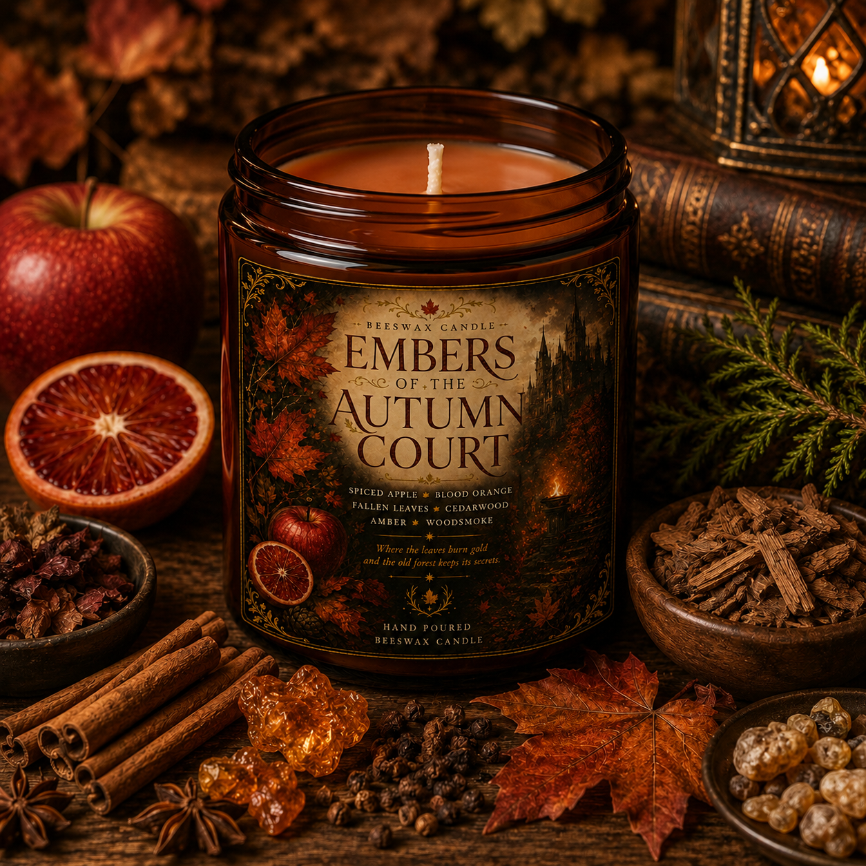 Embers of the Autumn Court Beeswax Candle