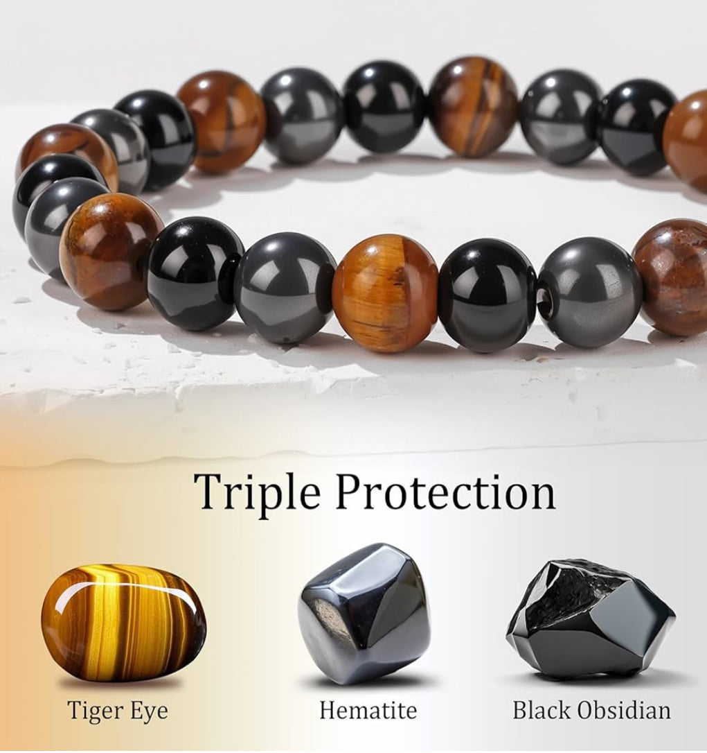 Tripe Protection Gemstone Bracelet