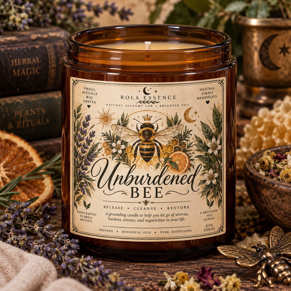 Unburdened Bee Candle - Release • Cleanse • Restore