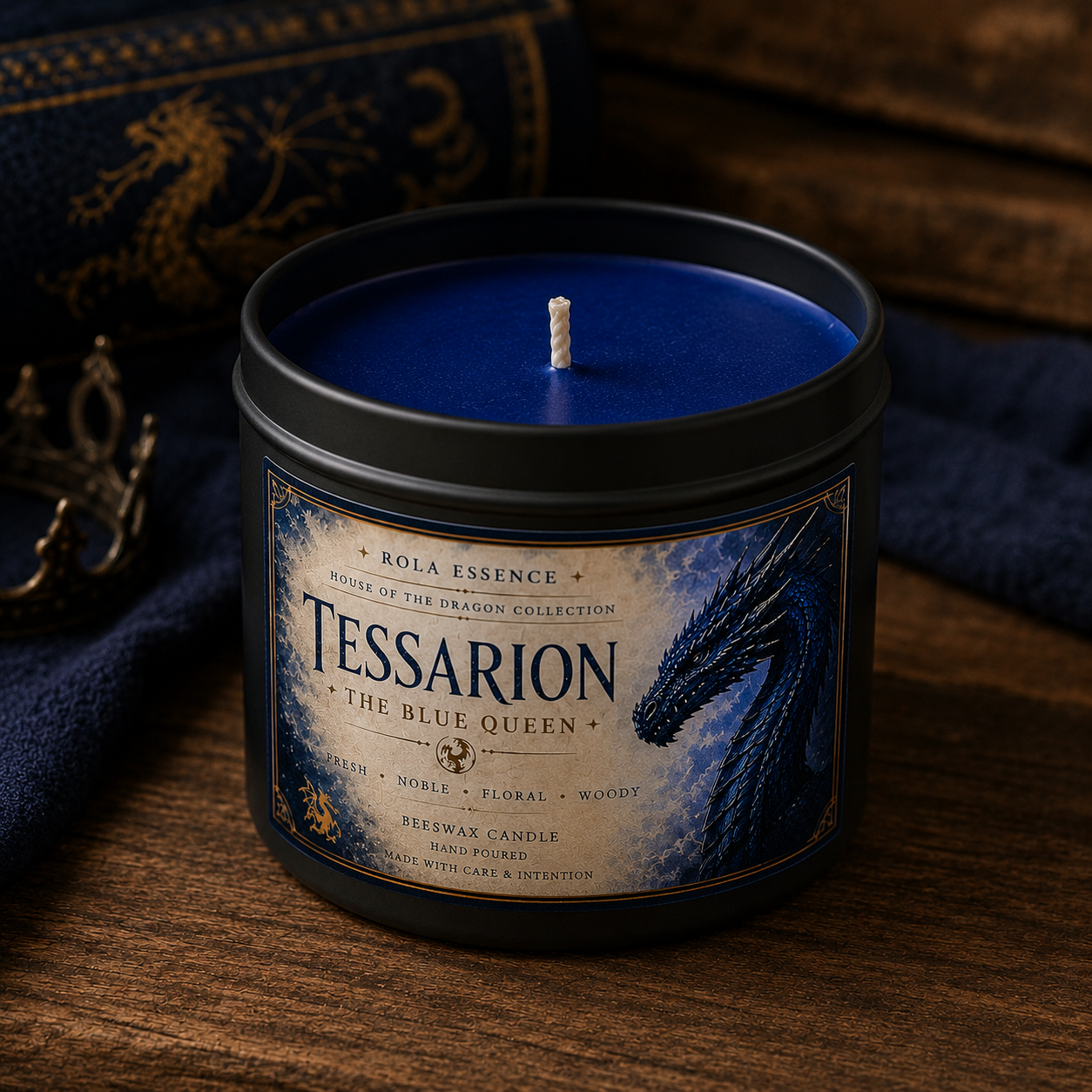 Tessarion: The Blue Queen Candle