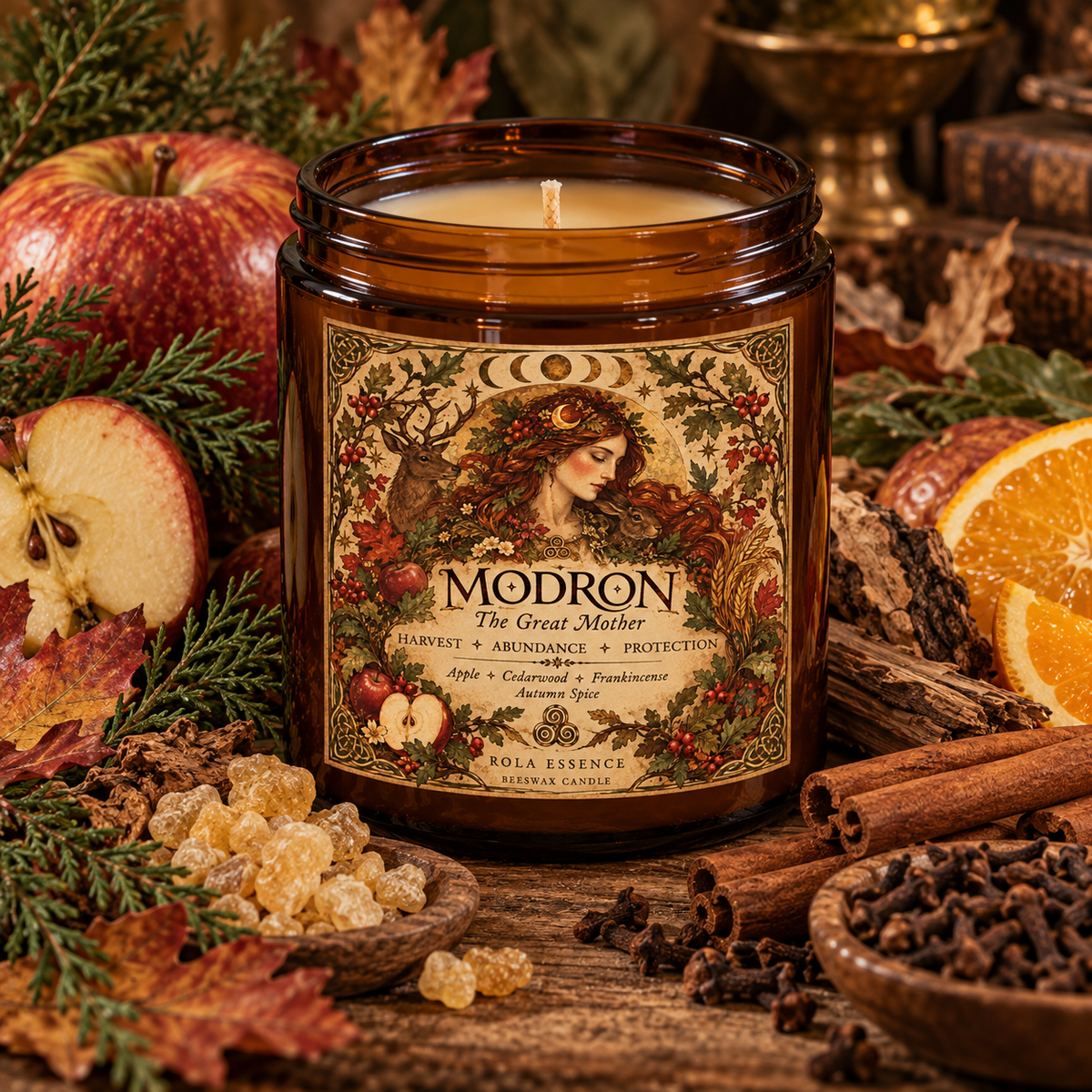 Modron – The Great Mother Beeswax Candle