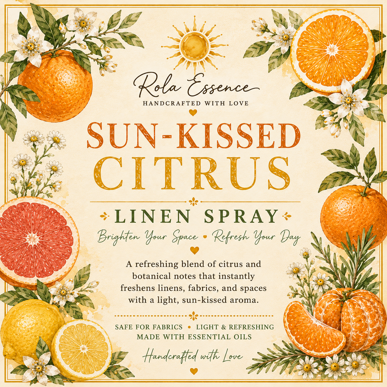 Sun-Kissed Citrus Linen Spray