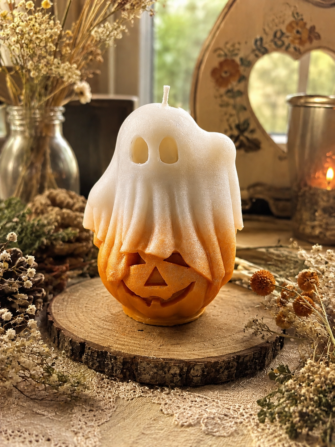 Pumpkin Veil Beeswax Candle