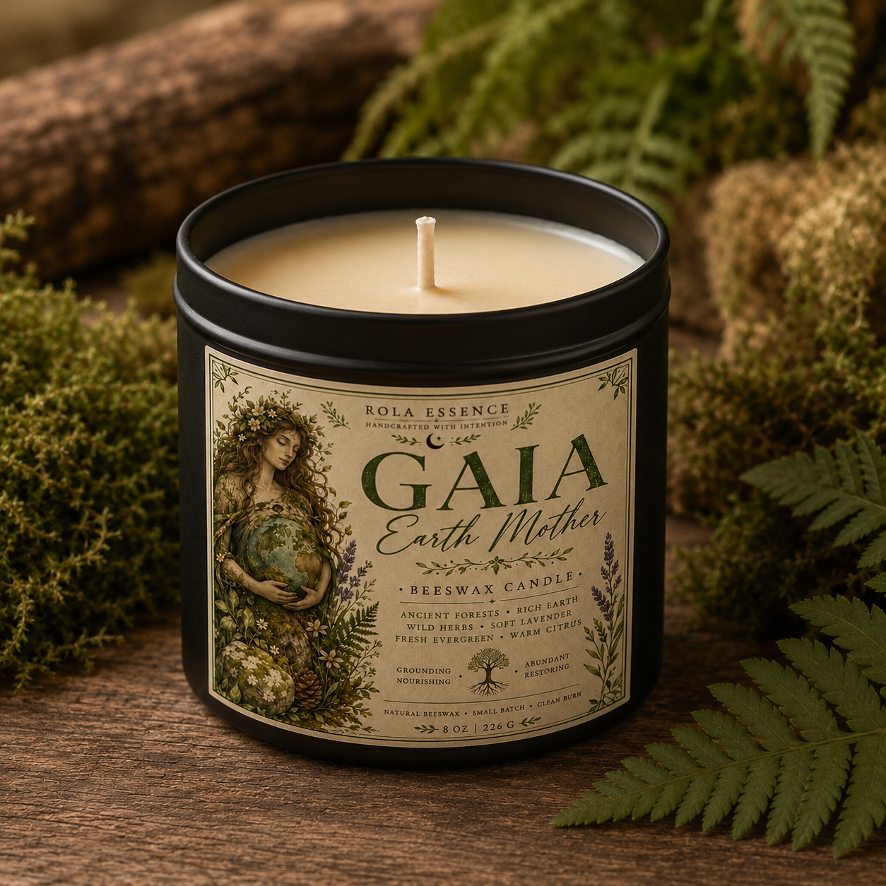 Gaia: Earth Mother Beeswax Candle