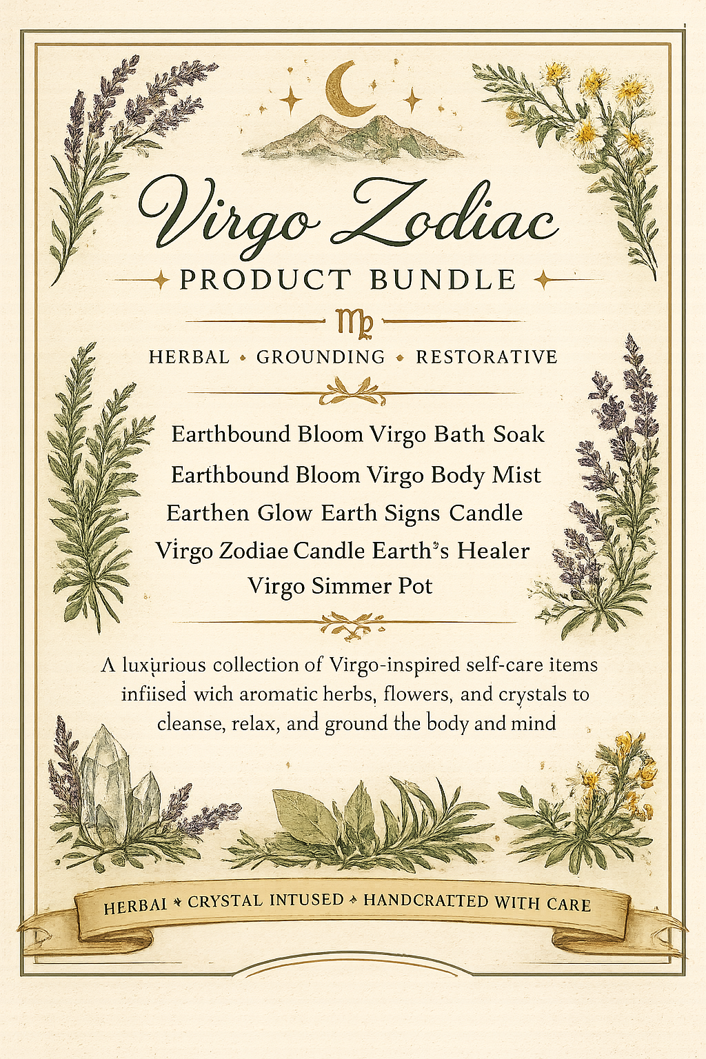 Virgo Zodiac Product Bundle - Earthbound Bloom Collection