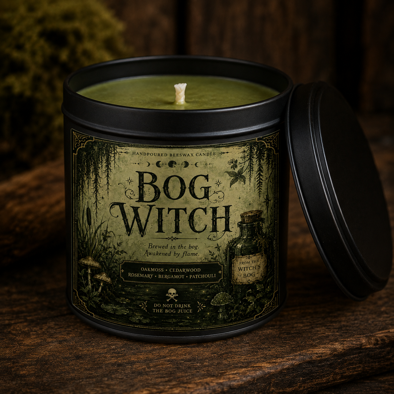 Bog Witch Beeswax Candle