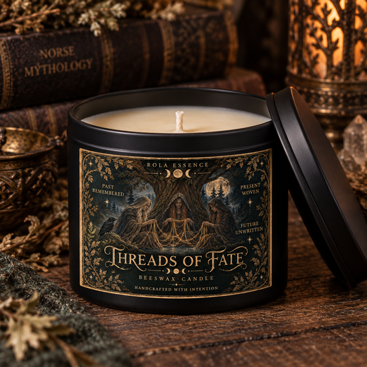 Threads of Fate Beeswax Candle | Where Past, Present & Future Become One.