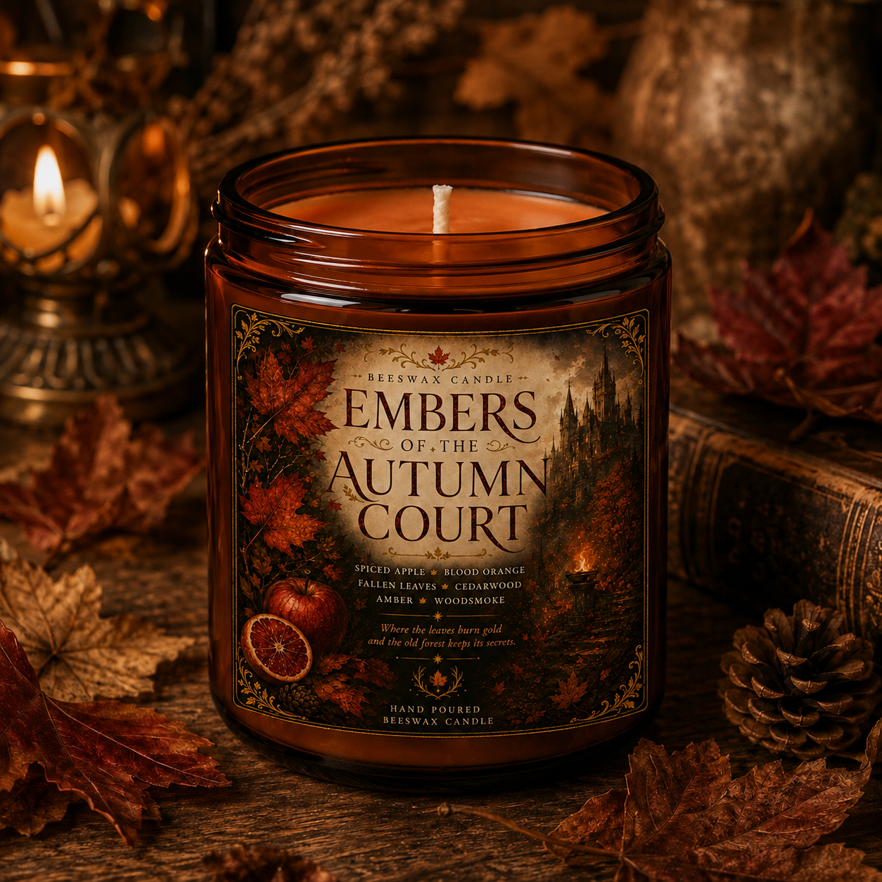 Embers of the Autumn Court Beeswax Candle