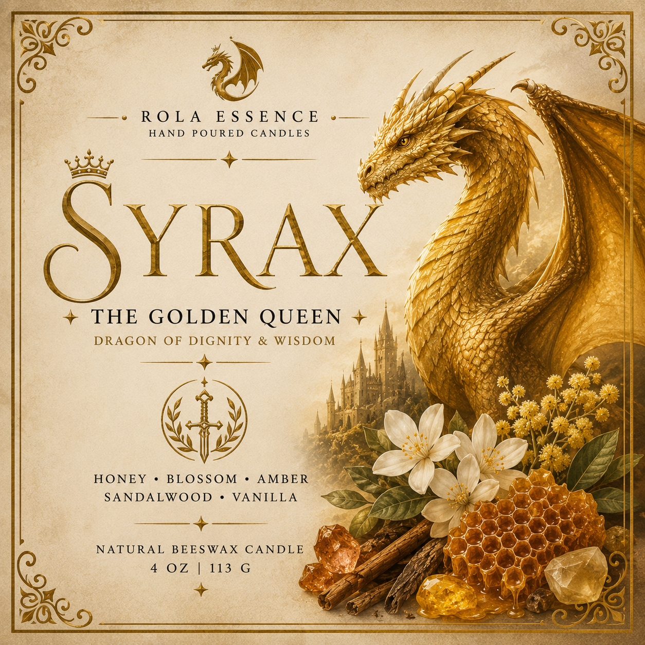 Syrax - The Golden Queen Candle