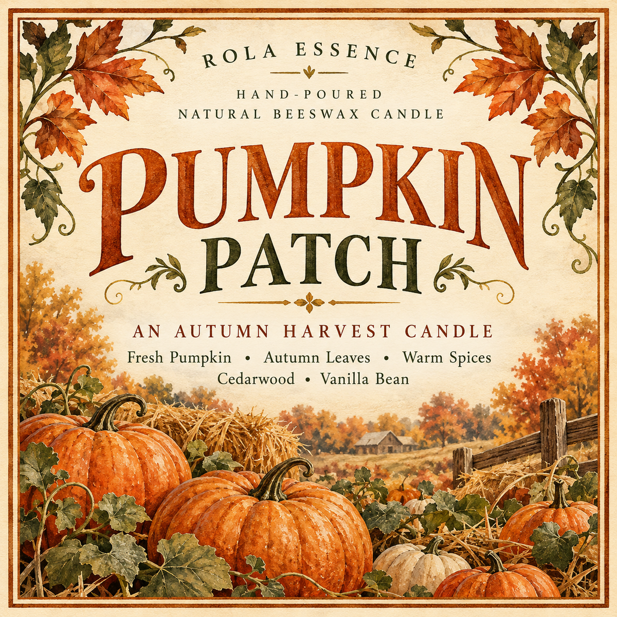 Pumpkin Patch | Autumn Harvest Beeswax Candle