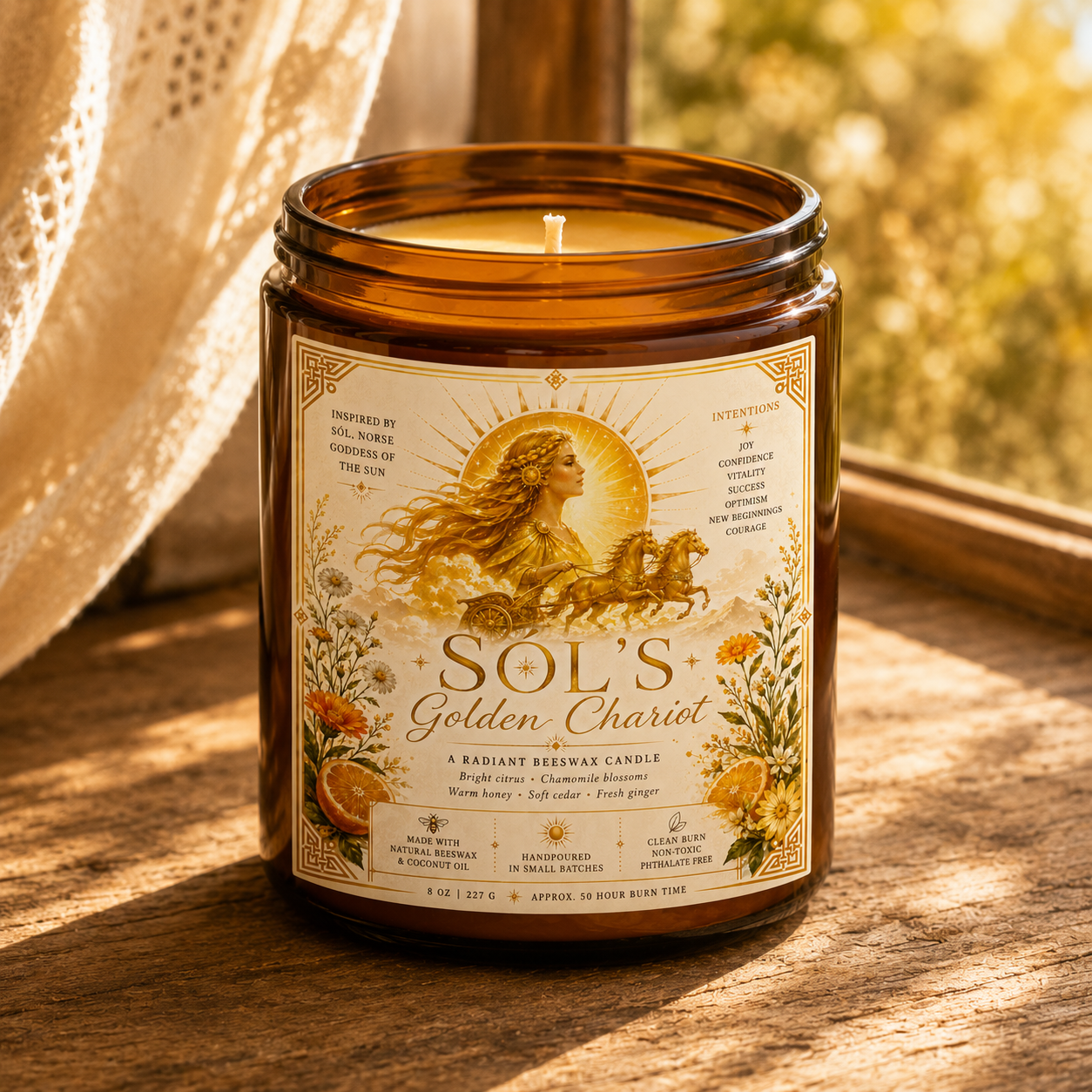 Sól’s Golden Chariot | Radiant Beeswax Candle