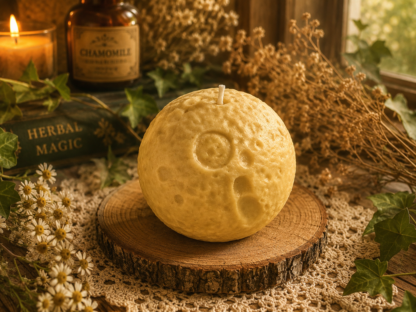 Moonveil Beeswax Candle