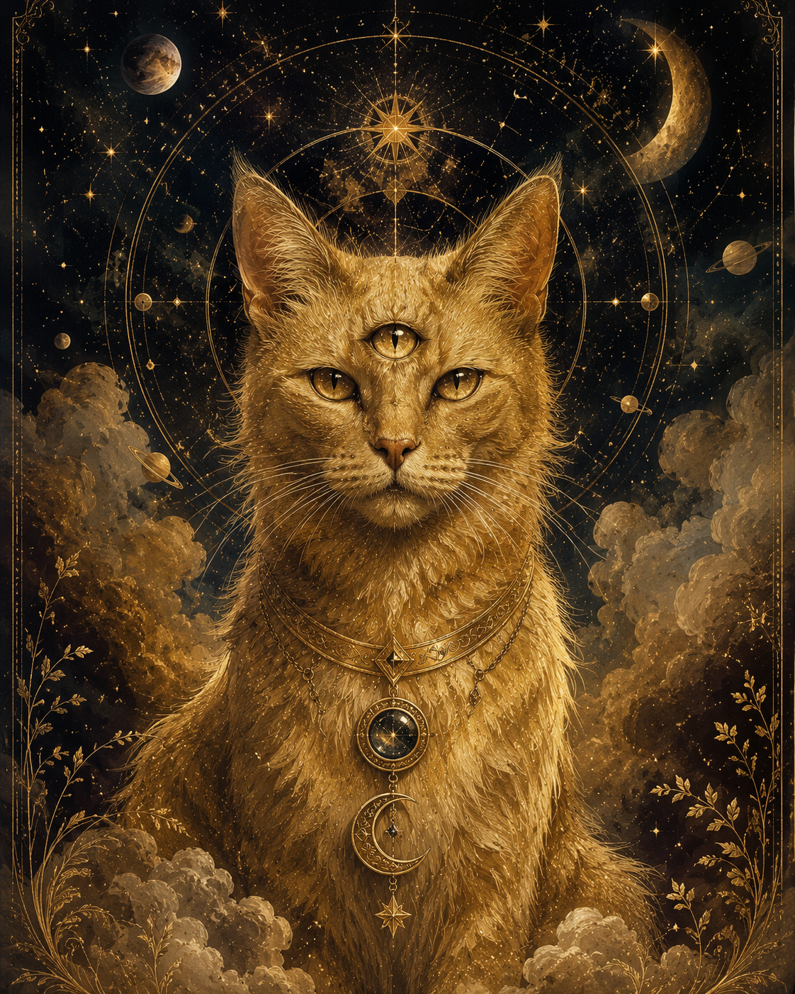 The Watcher’s Gaze - Cosmic Cat Candle