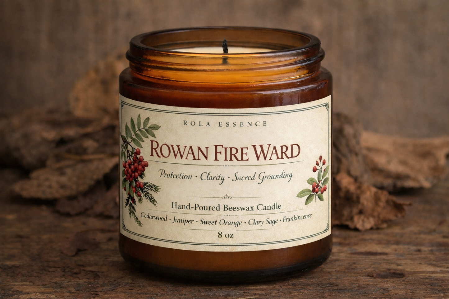 Rowan Fire Ward Candle