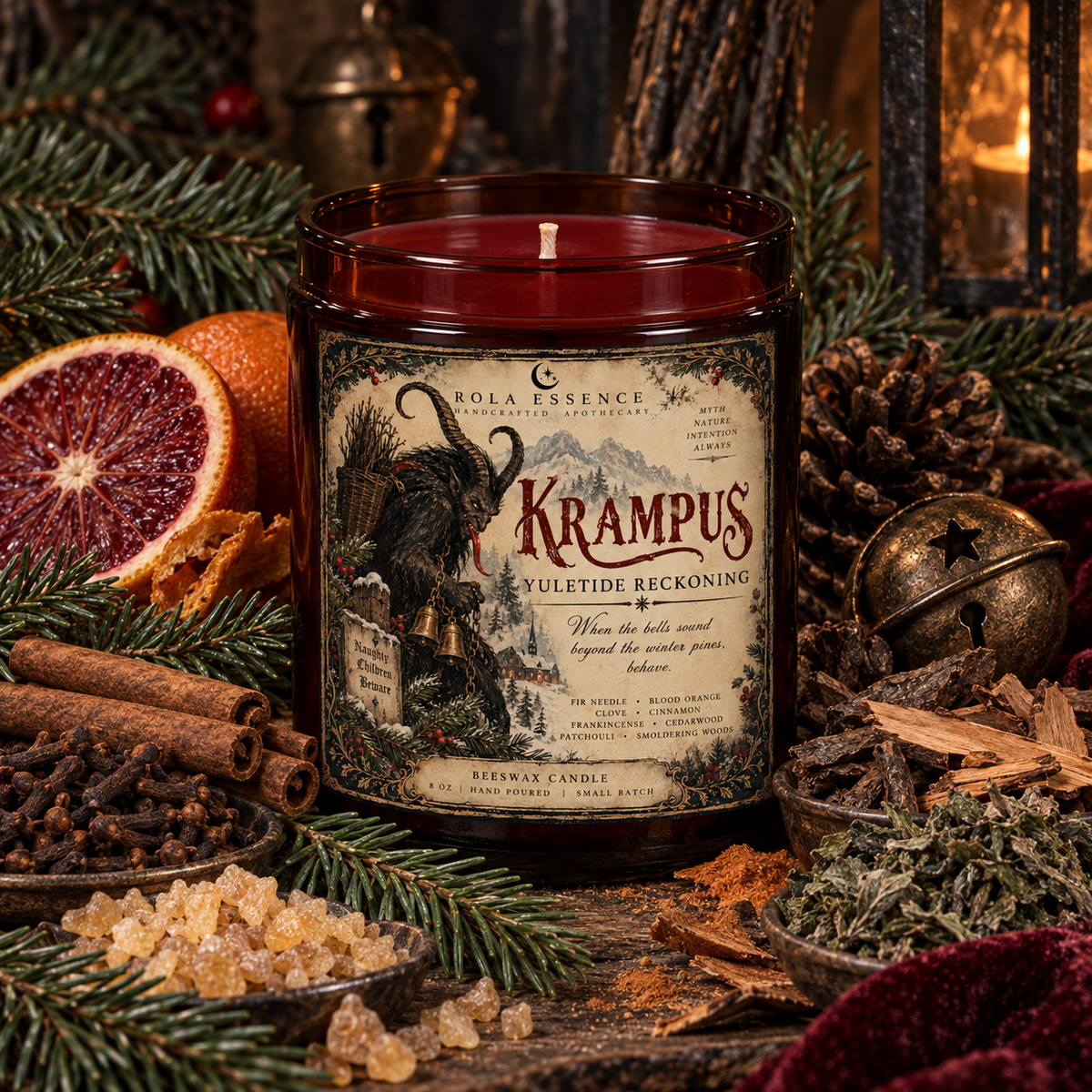 Krampus – Yuletide Reckoning Beeswax Candle