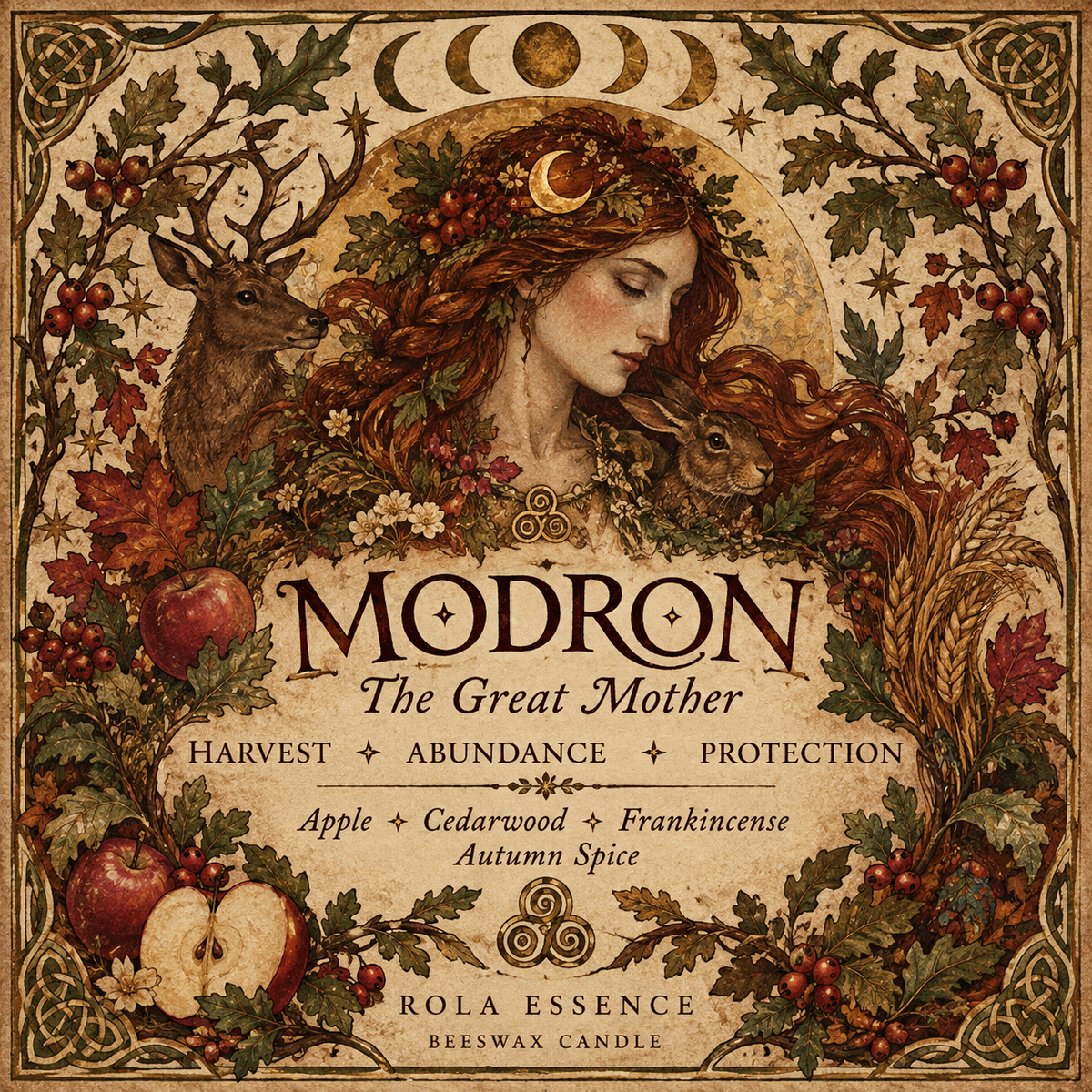 Modron – The Great Mother Beeswax Candle