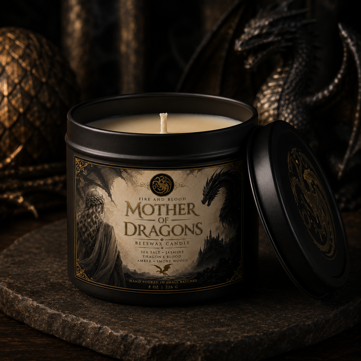 Mother of Dragons Beeswax Candle
