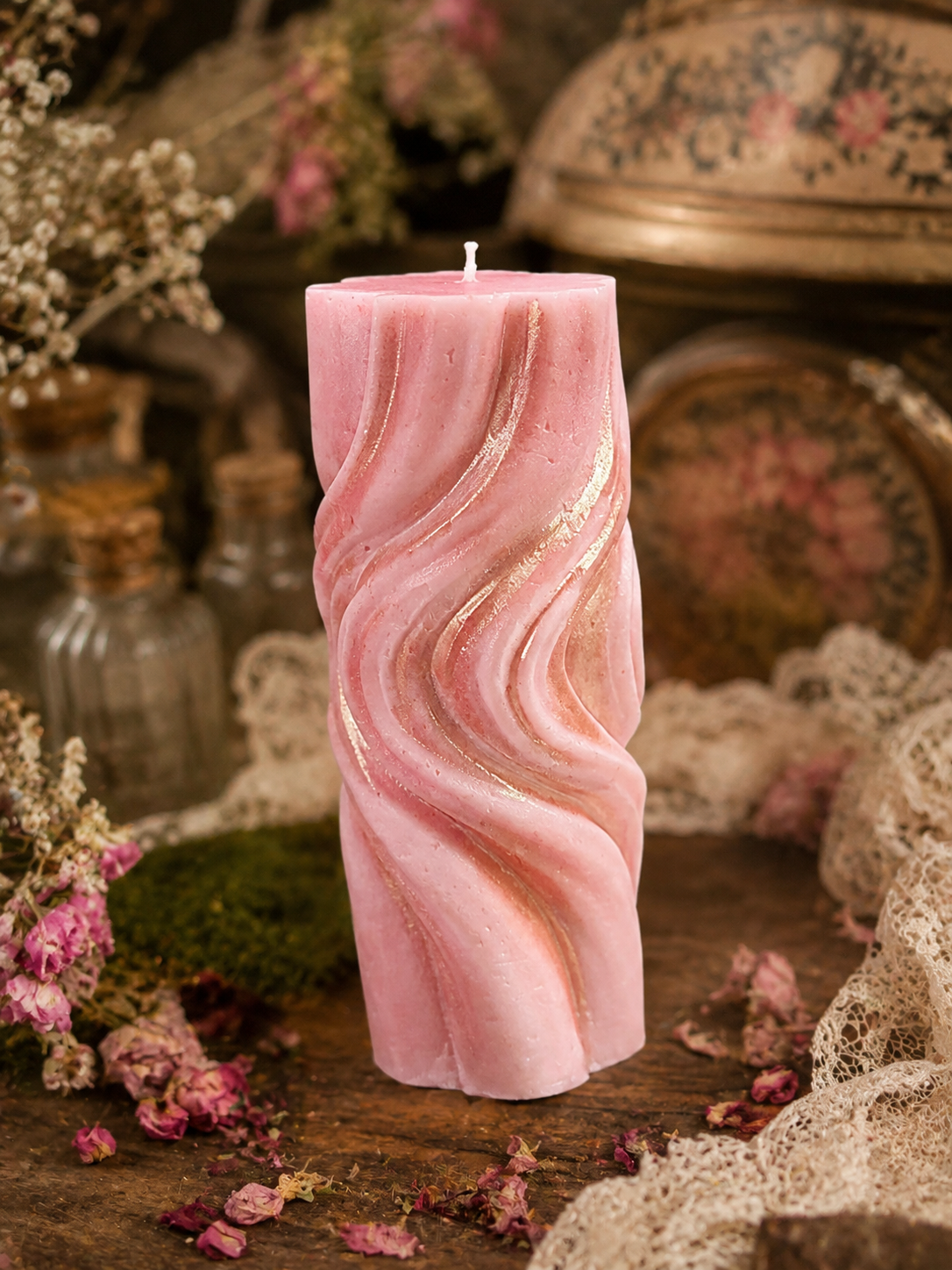 Rosewater Goddess Candle | Bathed in Roses, Kissed in Gold