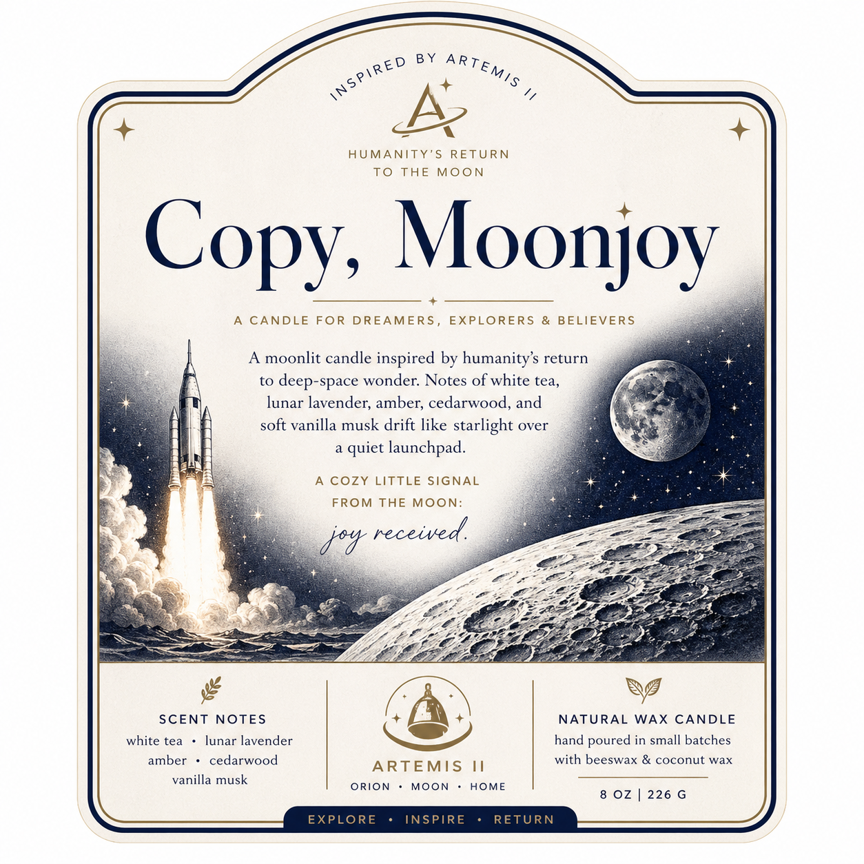 Copy, MoonJoy Candle