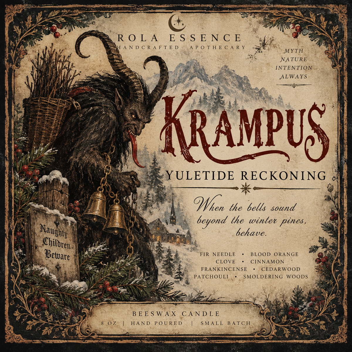 Krampus – Yuletide Reckoning Beeswax Candle