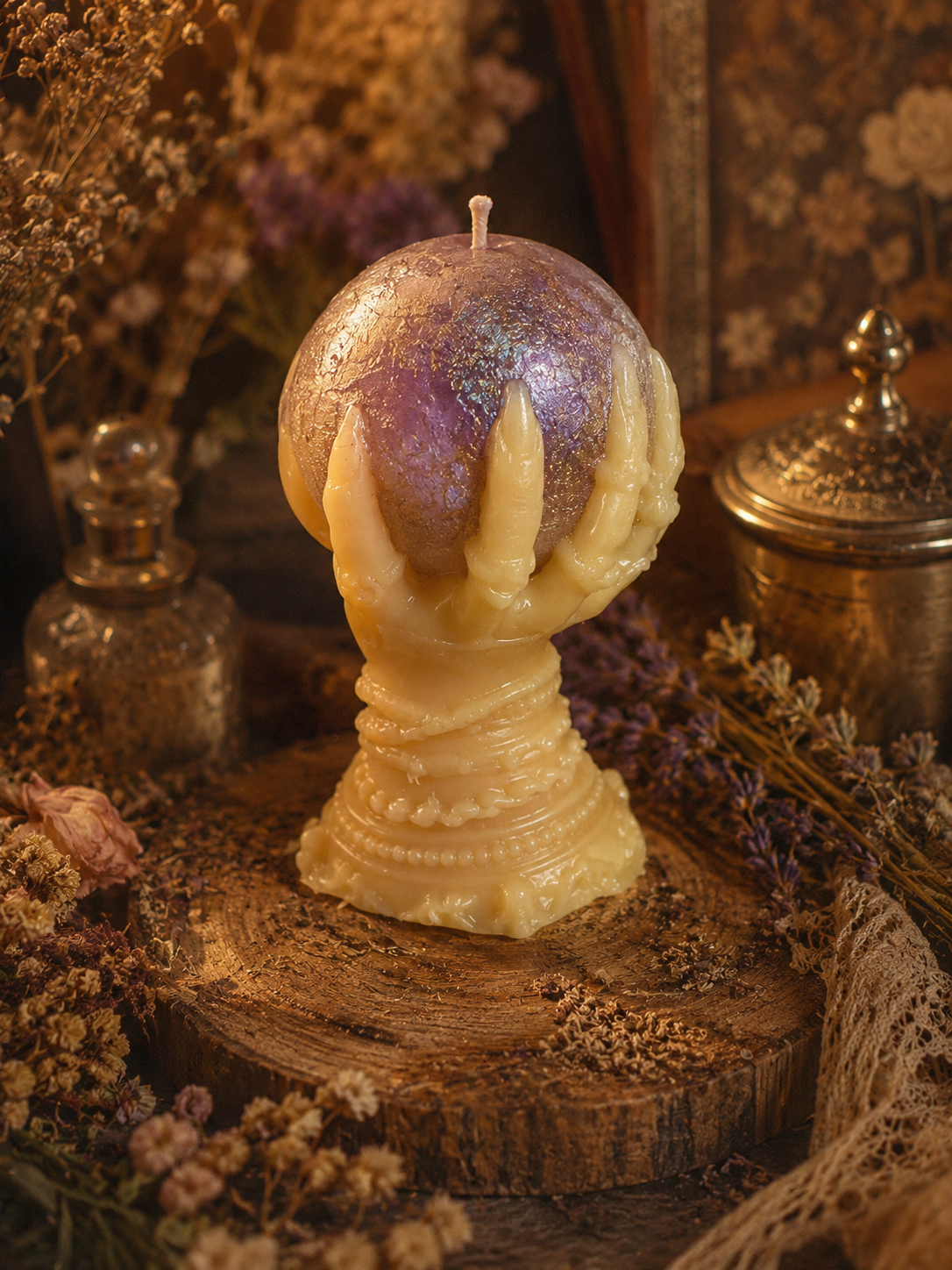 Mystic Oracle Sculptural Beeswax Candle | Where Intuition Awakens