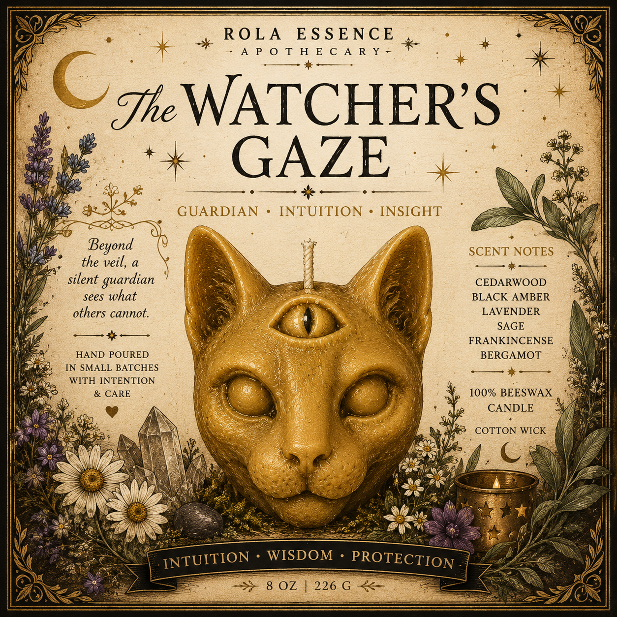 The Watcher’s Gaze - Cosmic Cat Candle