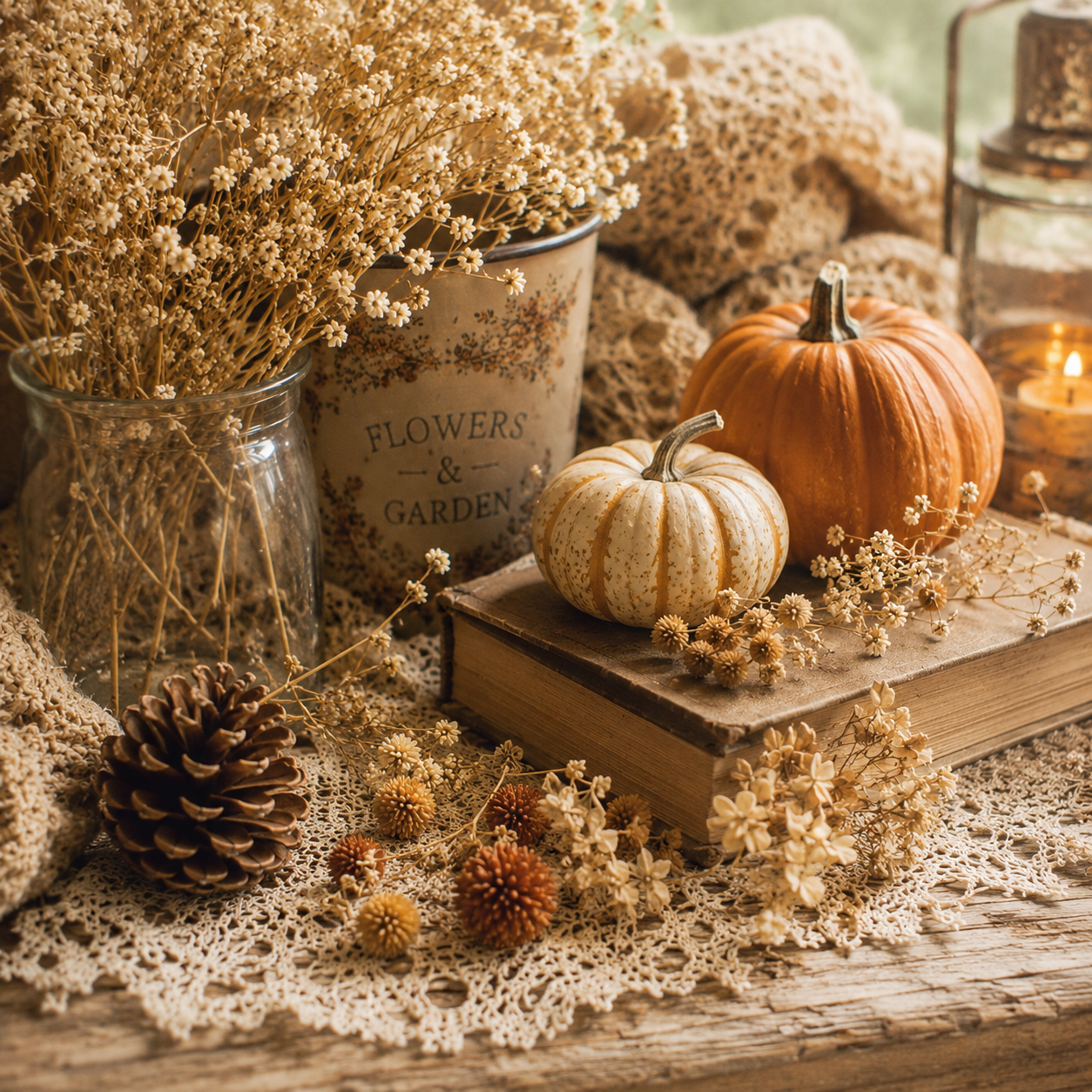 Pumpkin Veil Beeswax Candle