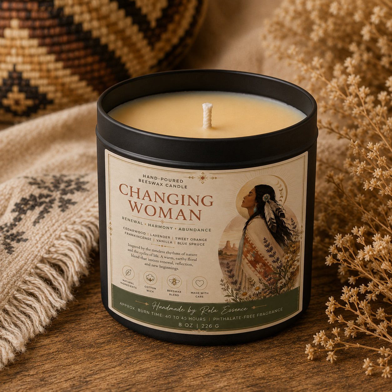 Changing Woman Goddess Beeswax Candle