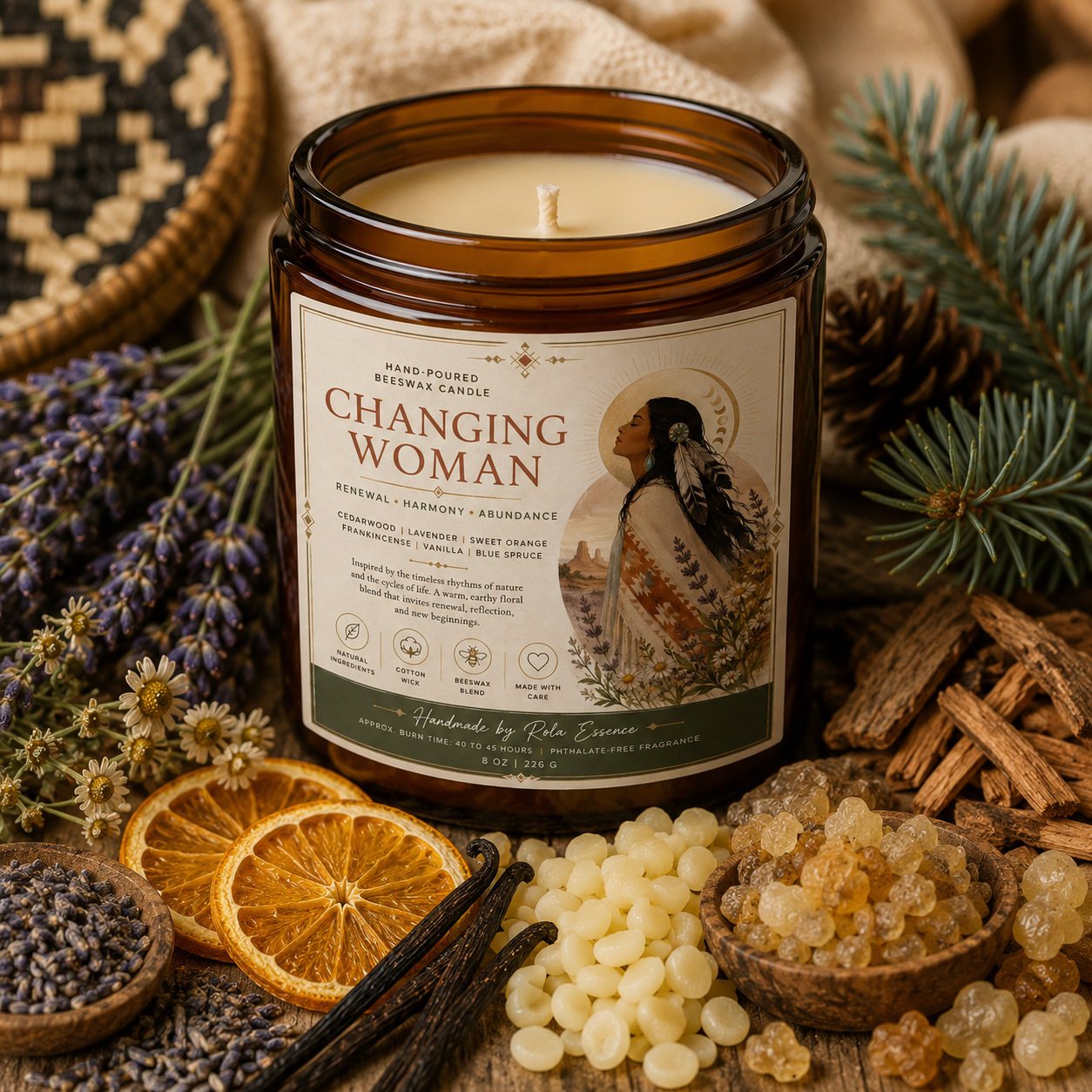 Changing Woman Goddess Beeswax Candle