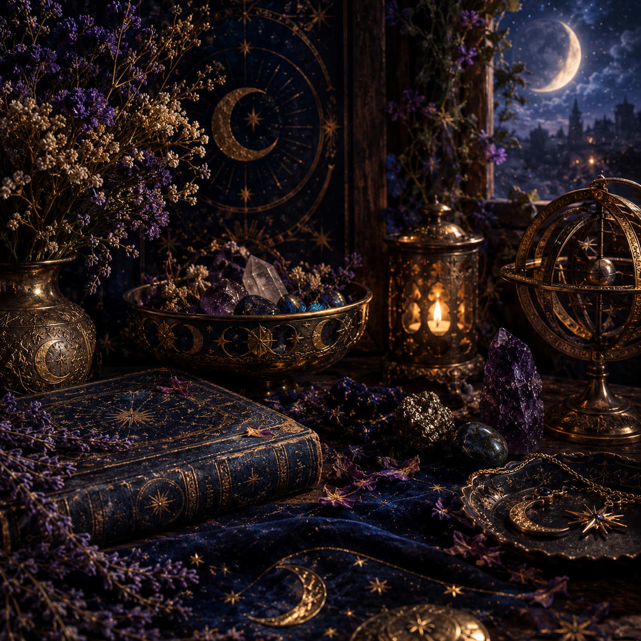 Celestial Nocturne Beeswax Candle | Where Midnight Meets the Stars