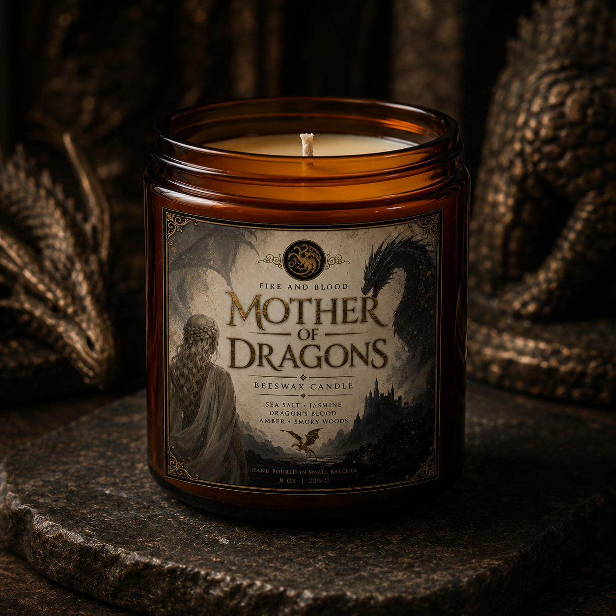 Mother of Dragons Beeswax Candle