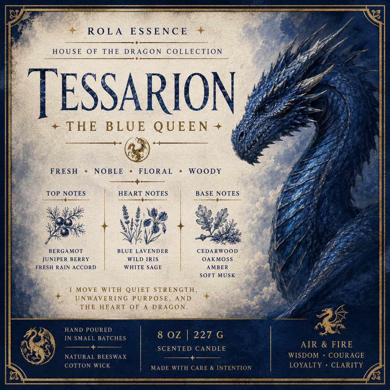 Tessarion: The Blue Queen Candle