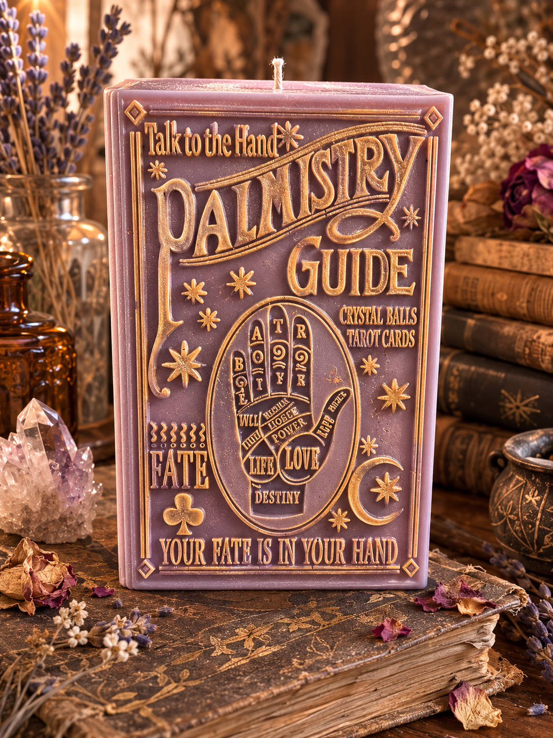 The Fortune Keeper | Palmistry Book Beeswax Candle