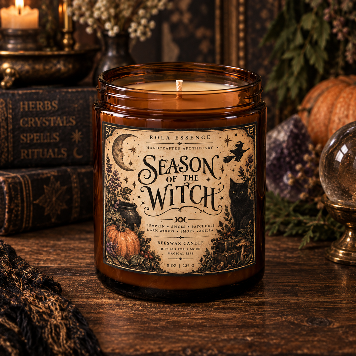 Season of the Witch Beeswax Candle