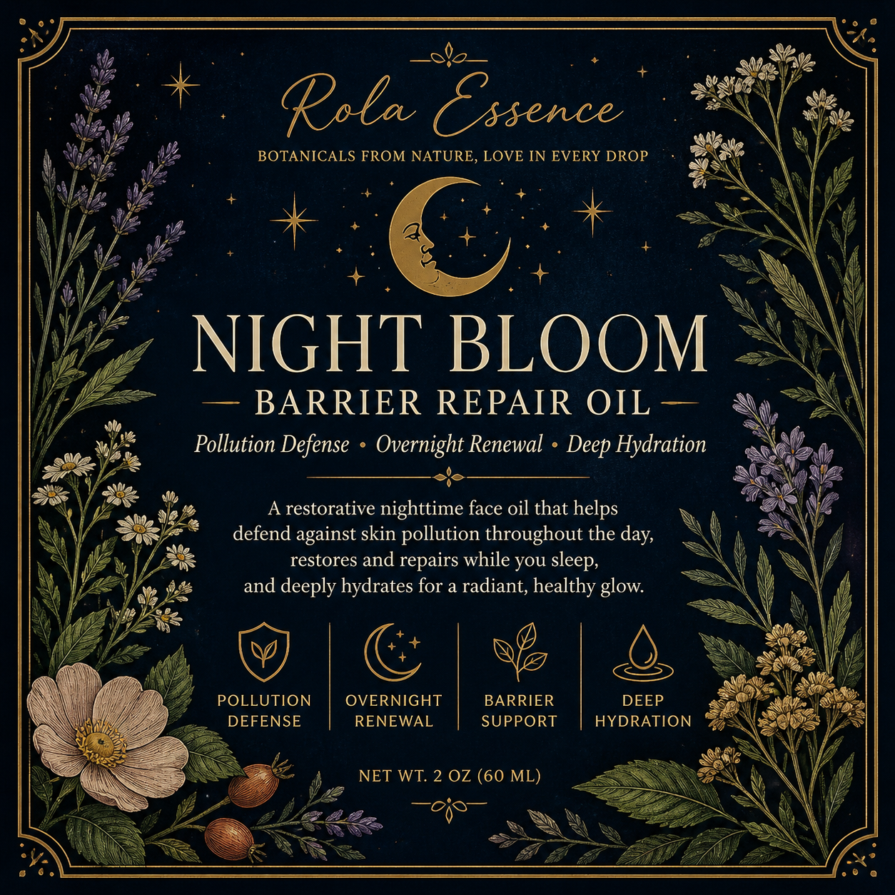 Night Bloom Barrier Repair Oil - Pollution Defense • Overnight Renewal • Deep Hydration